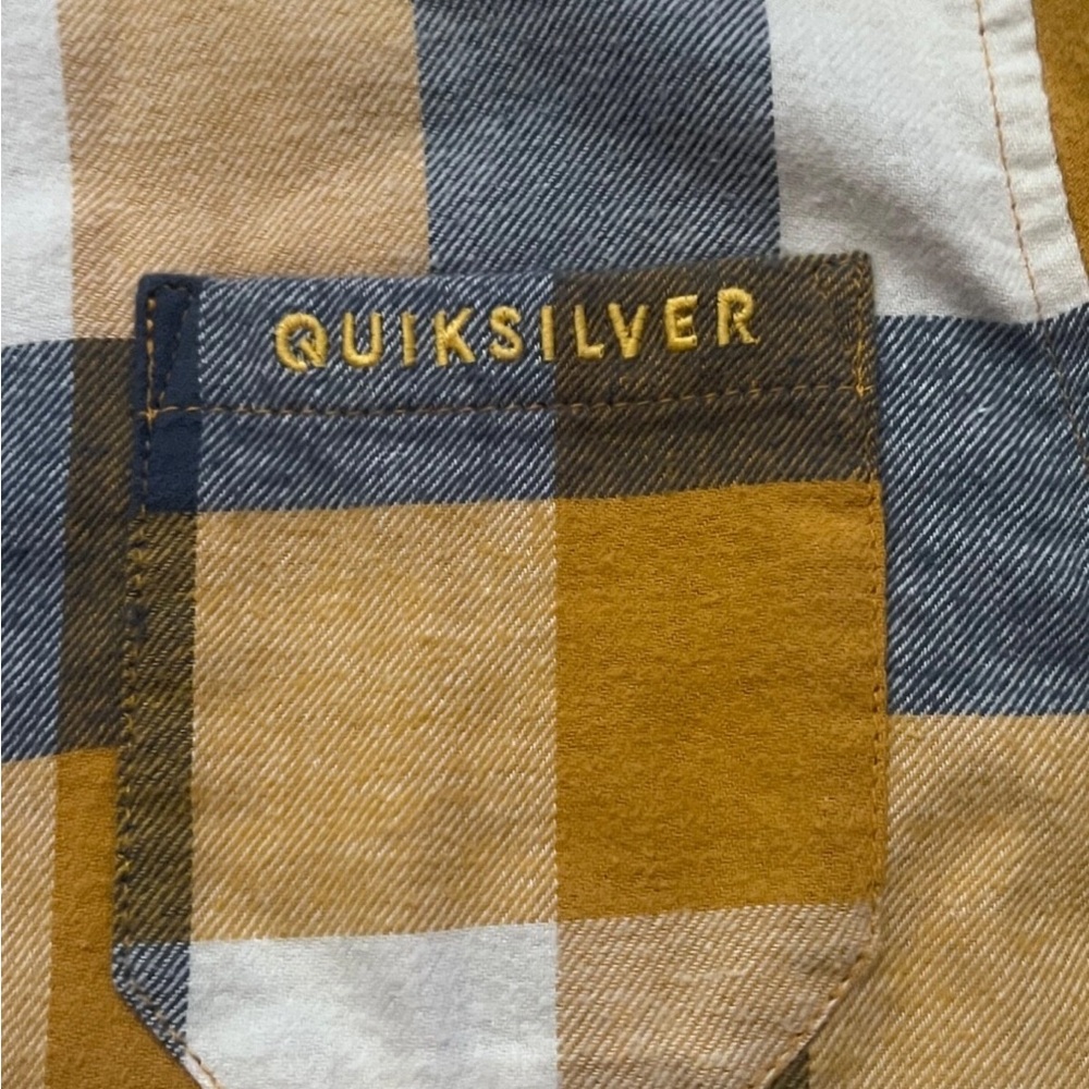 Quiksilver Motherfly Boy Flannel Shirt Boys Large Long Sleeve Plaid Button-Up - Picture 7 of 8
